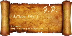Fábos Pál névjegykártya