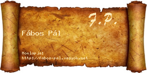 Fábos Pál névjegykártya
